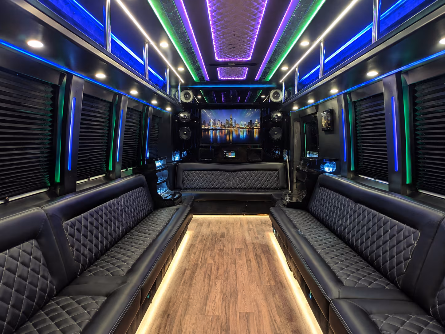vancouver 25 passenger party bus interior